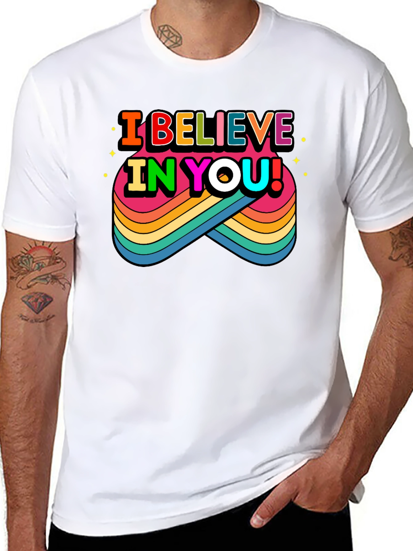 Believe in You Rainbow Graphic Tee