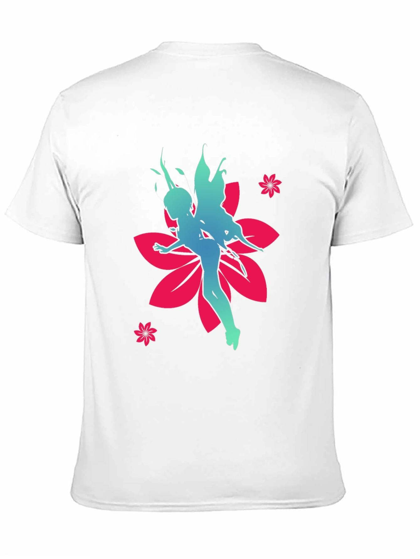 Fairy Flower Graphic Tee - Stylish Black Cotton T-Shirt