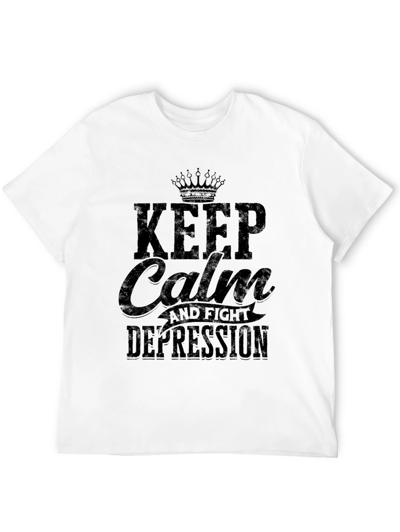 Keep Calm and Fight Depression Black Graphic Tee