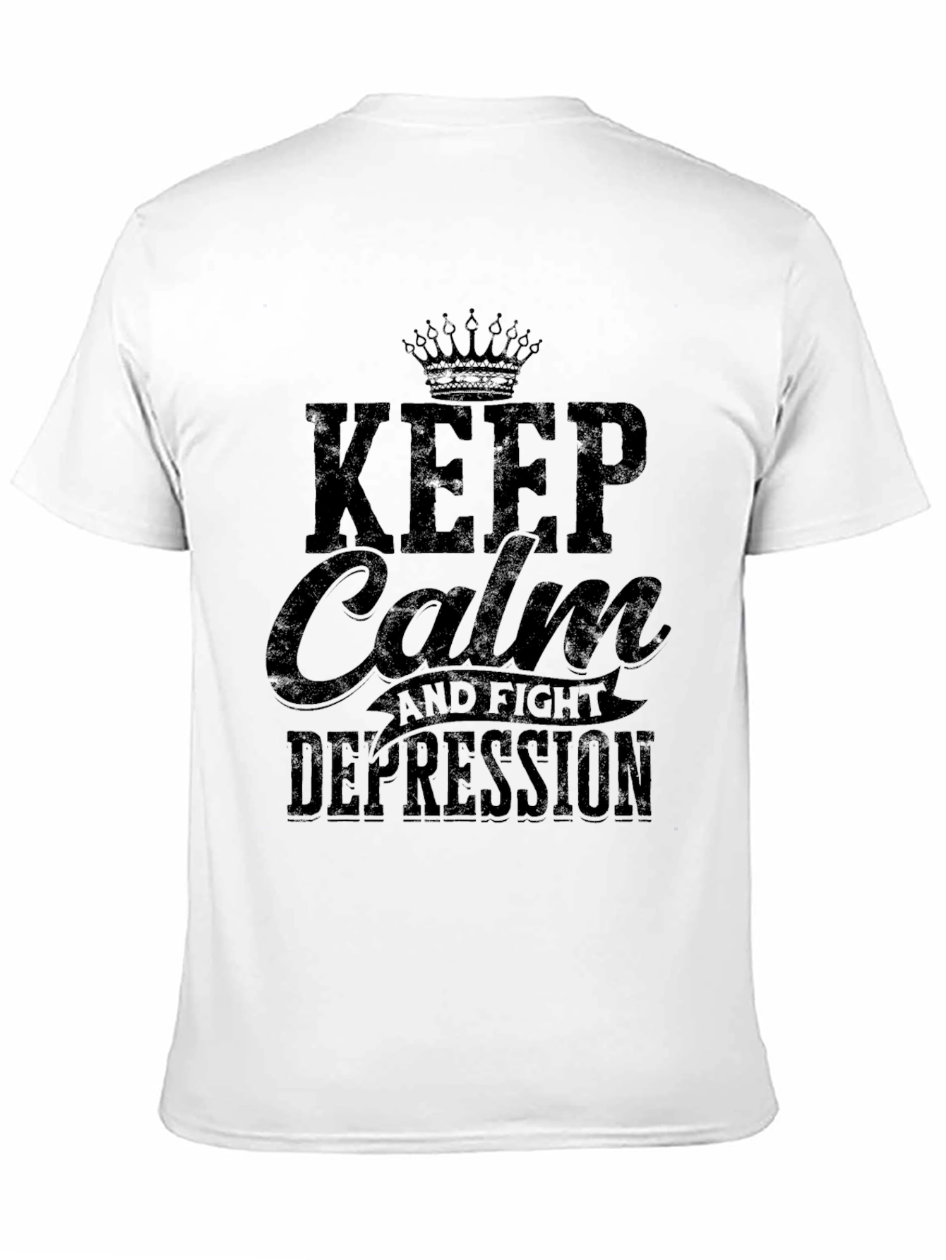 Keep Calm and Fight Depression Black Graphic Tee