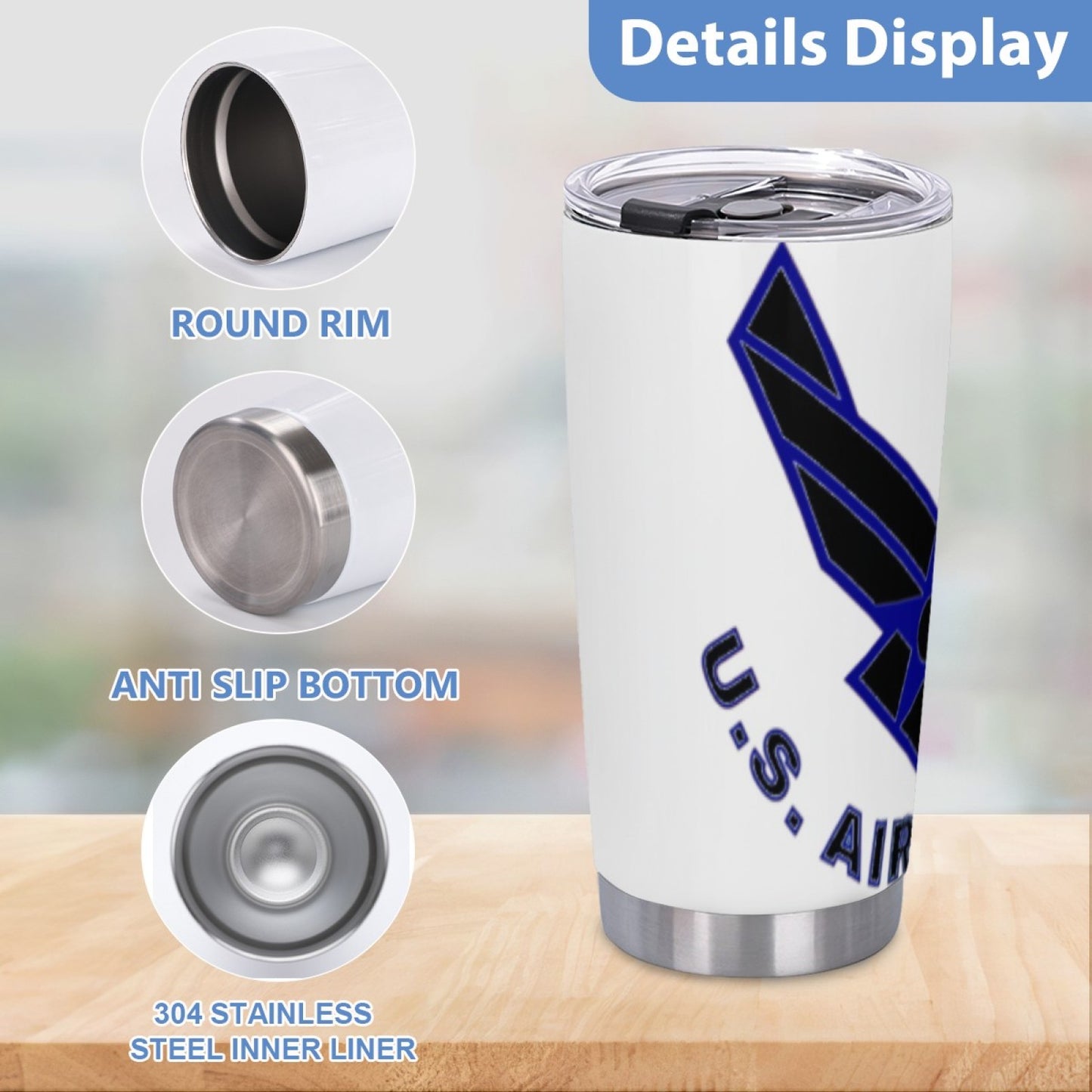 Insulated Stainless Steel Travel Tumbler - Graphic Design Leak-Proof Cup