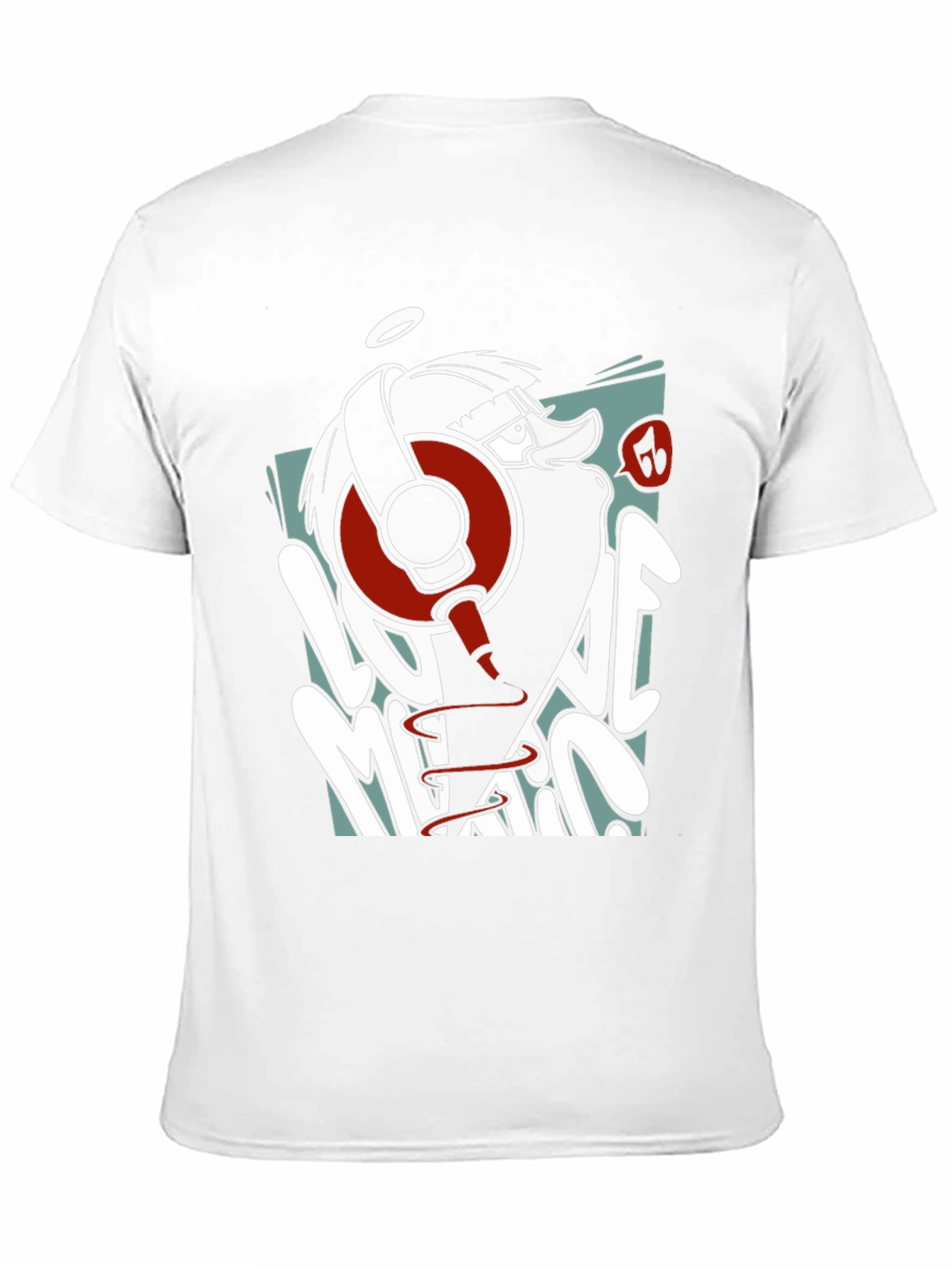 Cool Cartoon Duck DJ Black Graphic Tee
