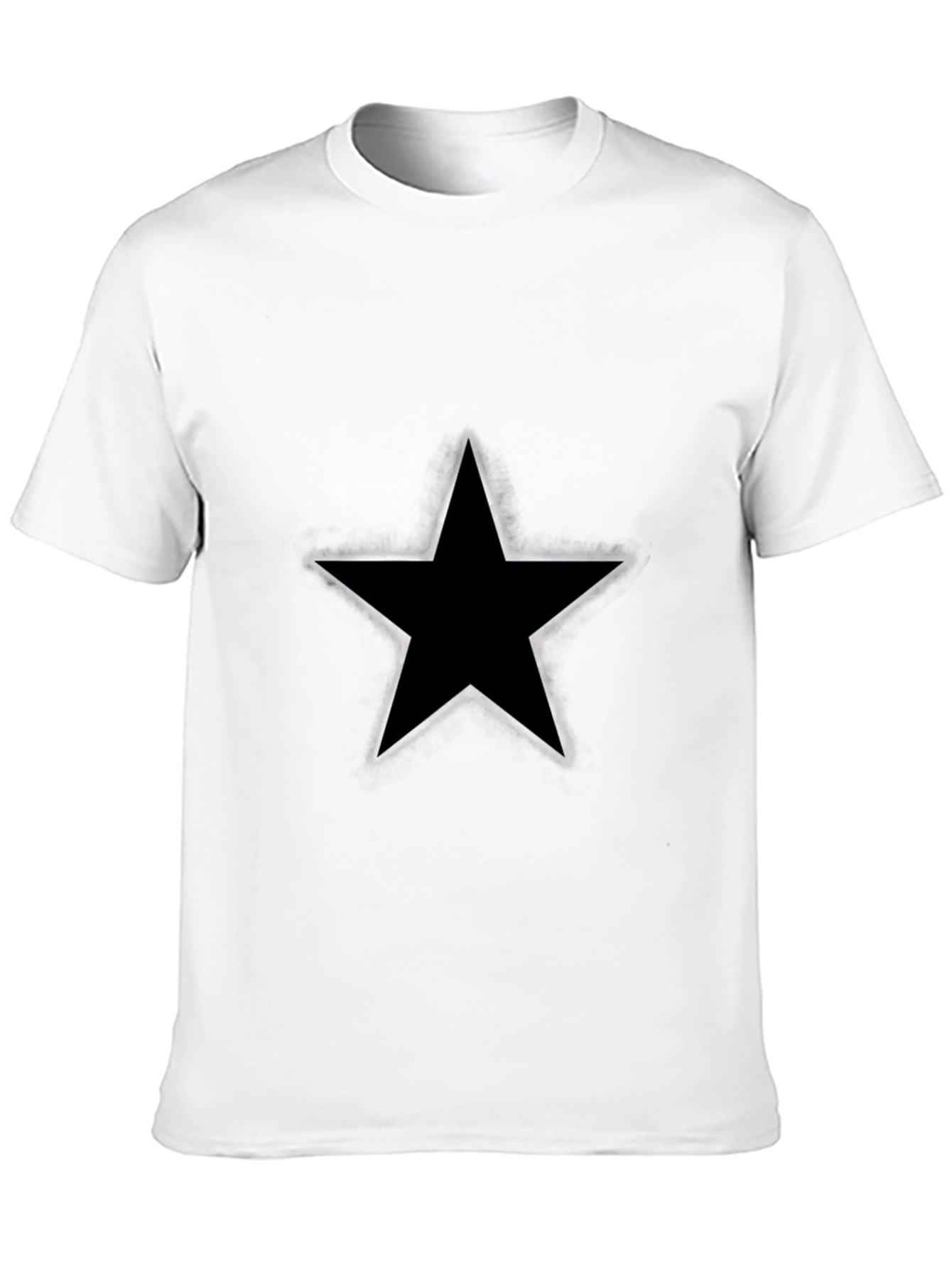 Mens Black Star Graphic T-Shirt - Casual Style