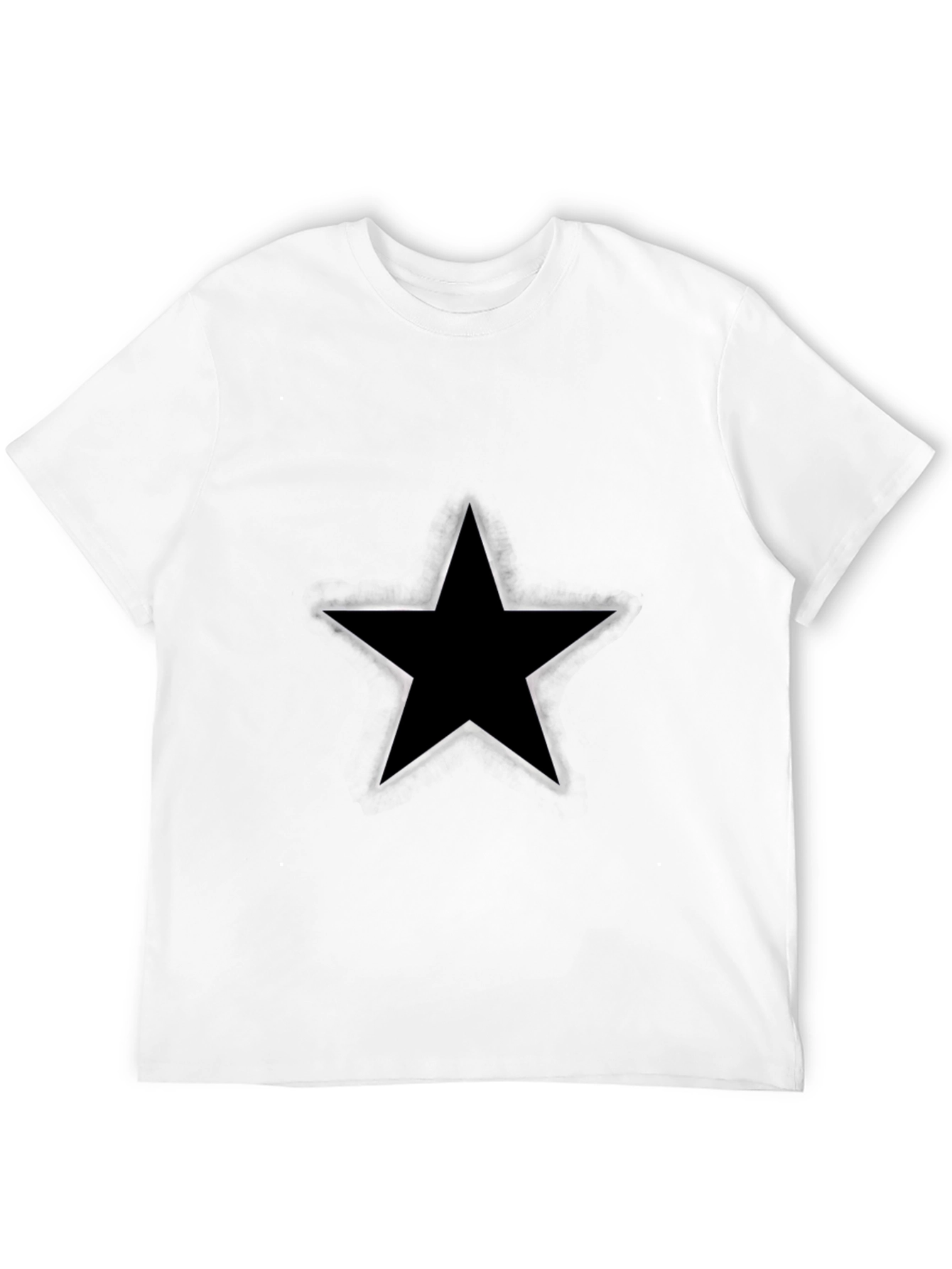Mens Black Star Graphic T-Shirt - Casual Style