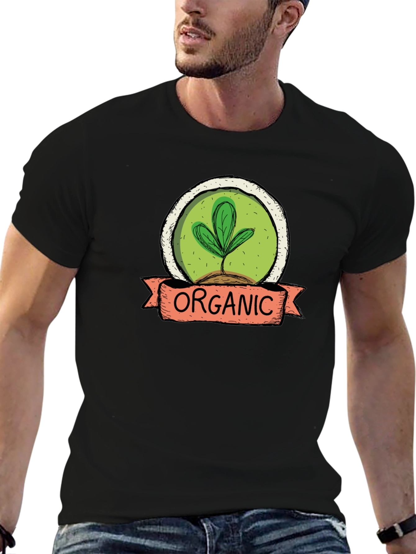Organic Plant Graphic T-Shirt - Sustainable Style