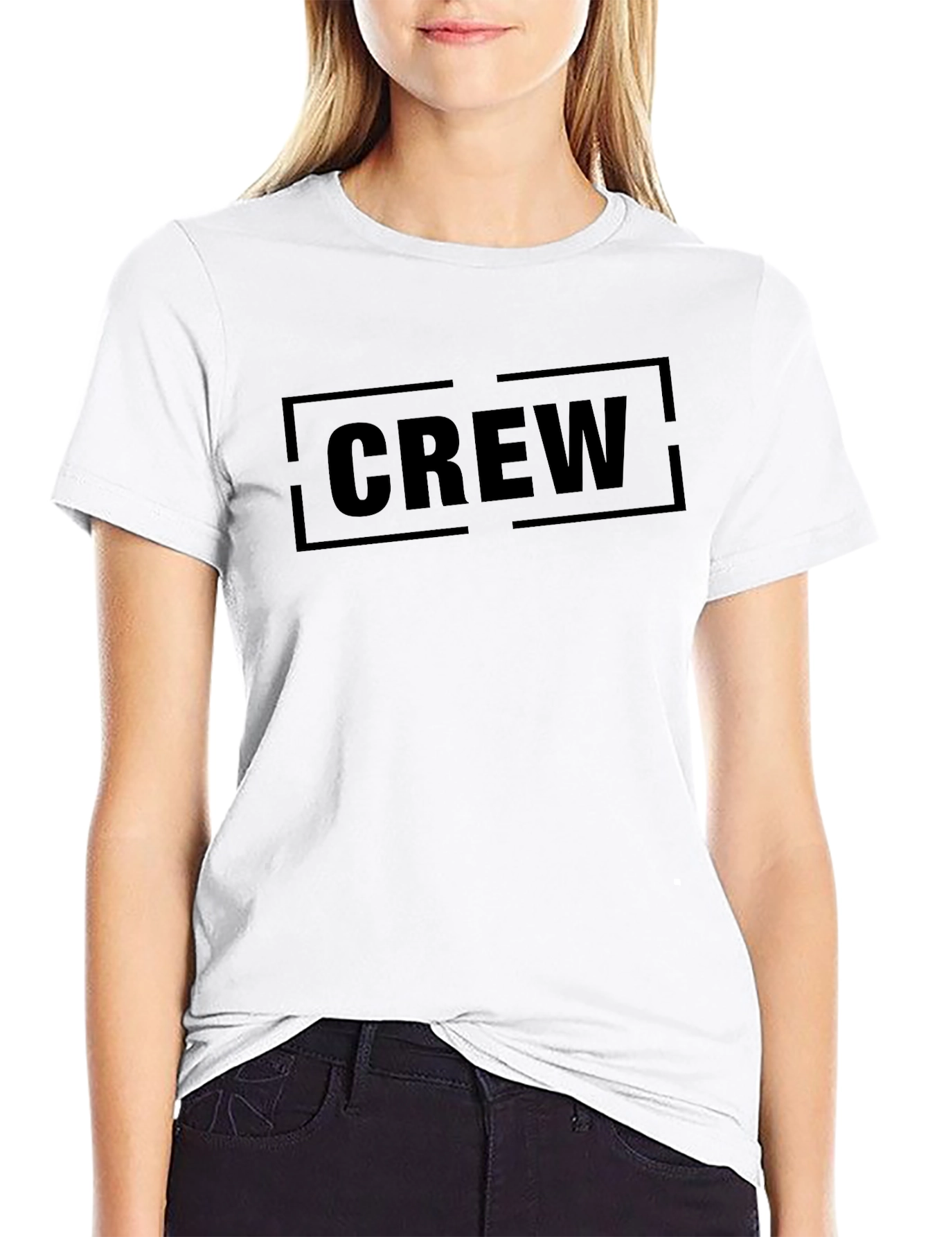 Mens Black Crew Graphic T-Shirt