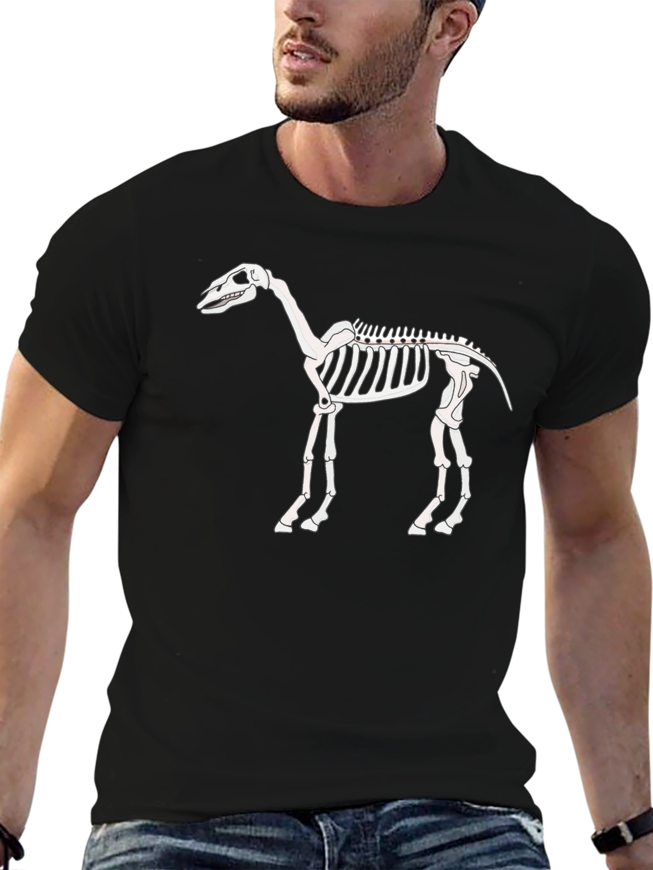 Horse Skeleton Graphic Tee - Black T-Shirt