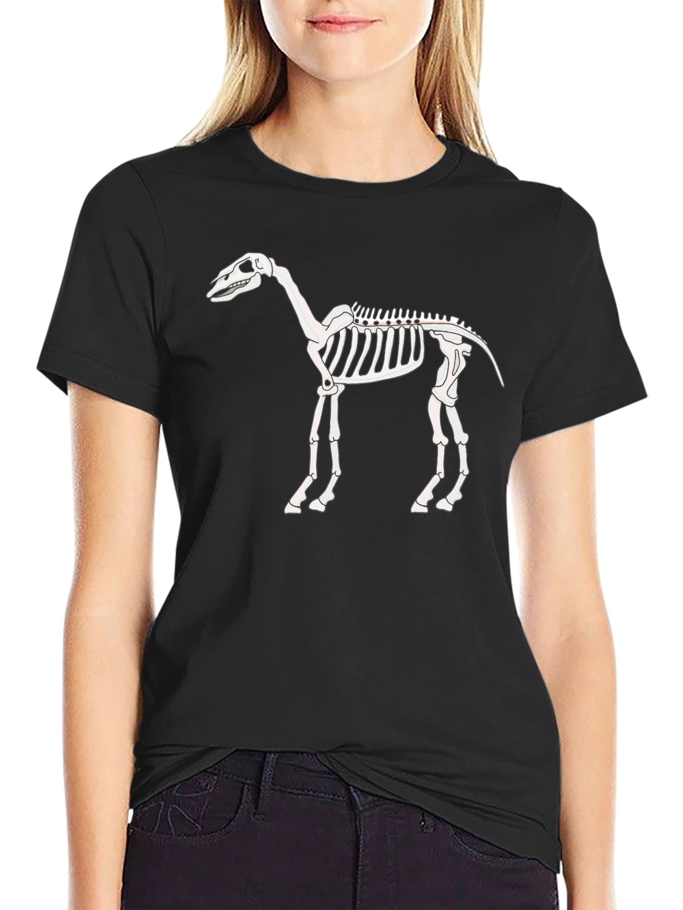 Horse Skeleton Graphic Tee - Black T-Shirt