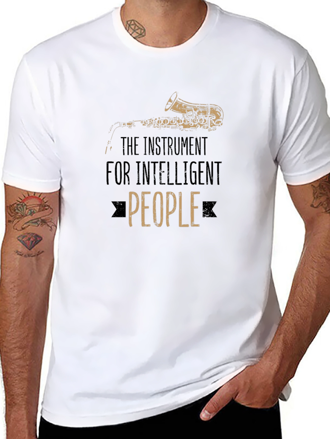 Intelligent People Saxophone Black T-Shirt