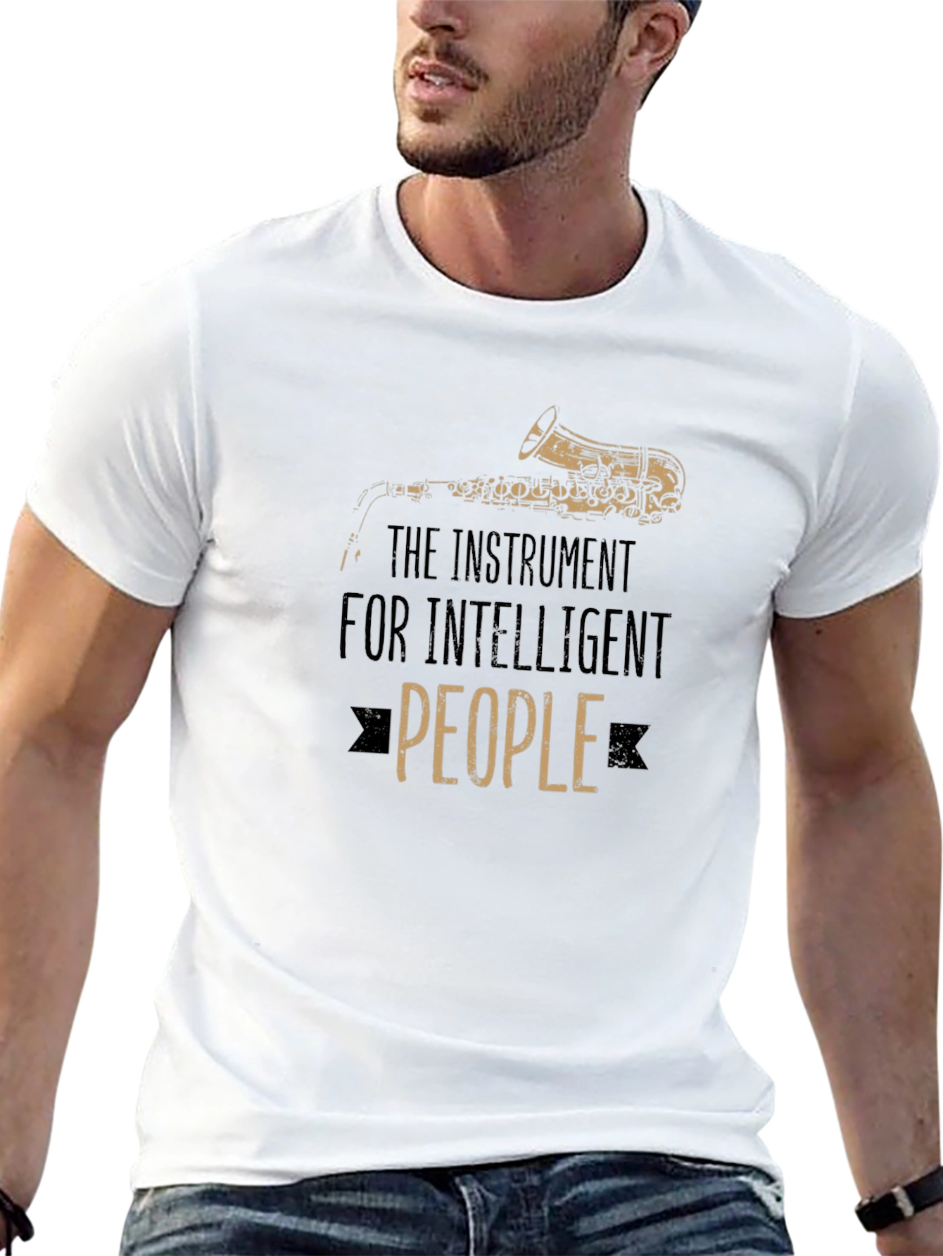 Intelligent People Saxophone Black T-Shirt