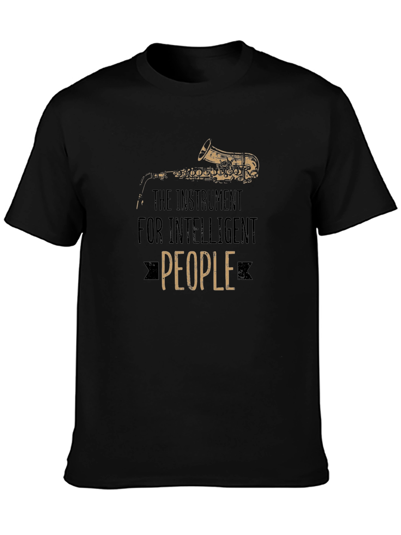 Intelligent People Saxophone Black T-Shirt