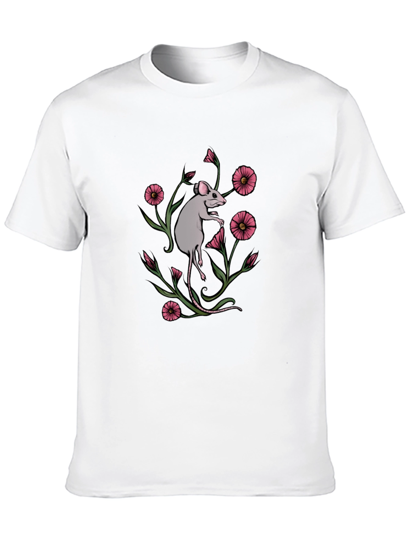 Mouse and Flower Graphic Tee