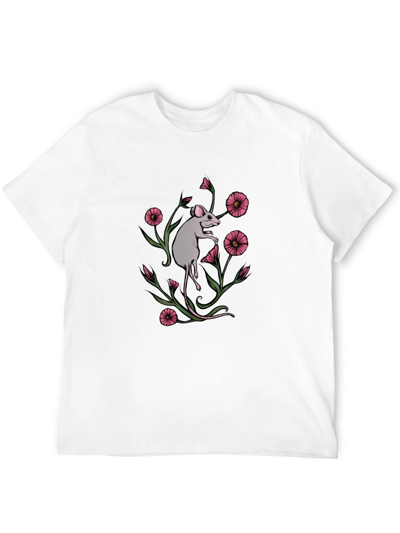 Mouse and Flower Graphic Tee