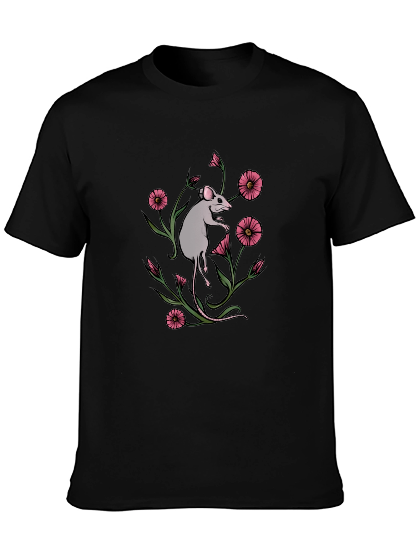 Mouse and Flower Graphic Tee
