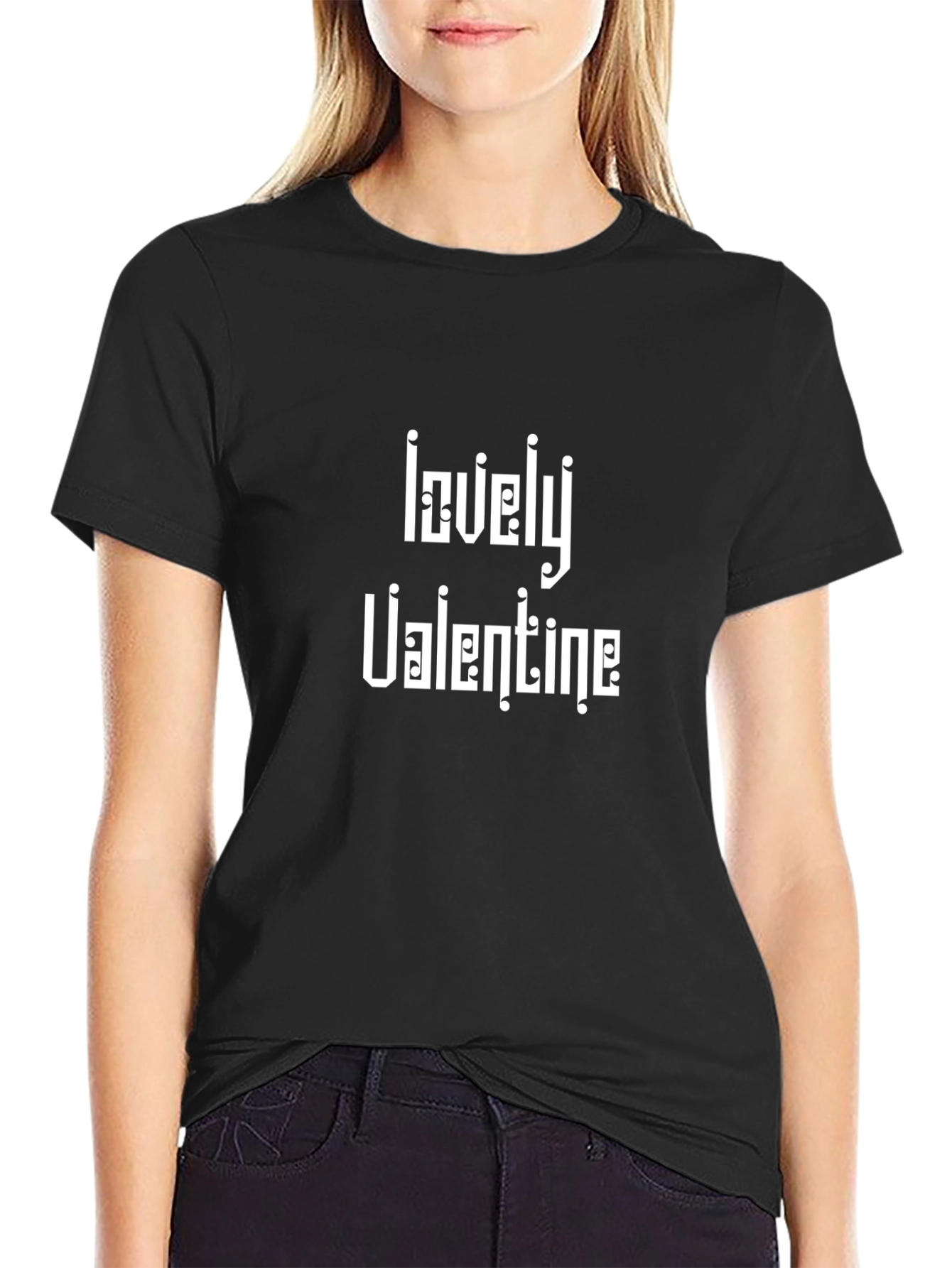 Lovely Valentine Black T-Shirt