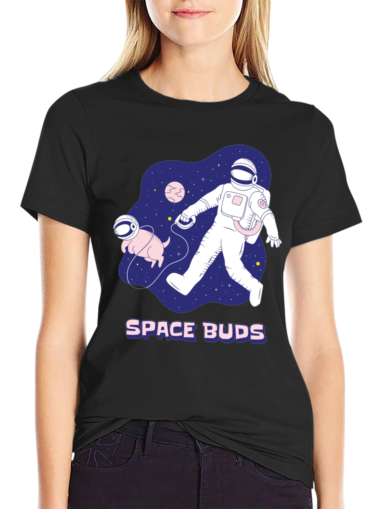 Space Buds Graphic T-Shirt - Astronaut and Dog
