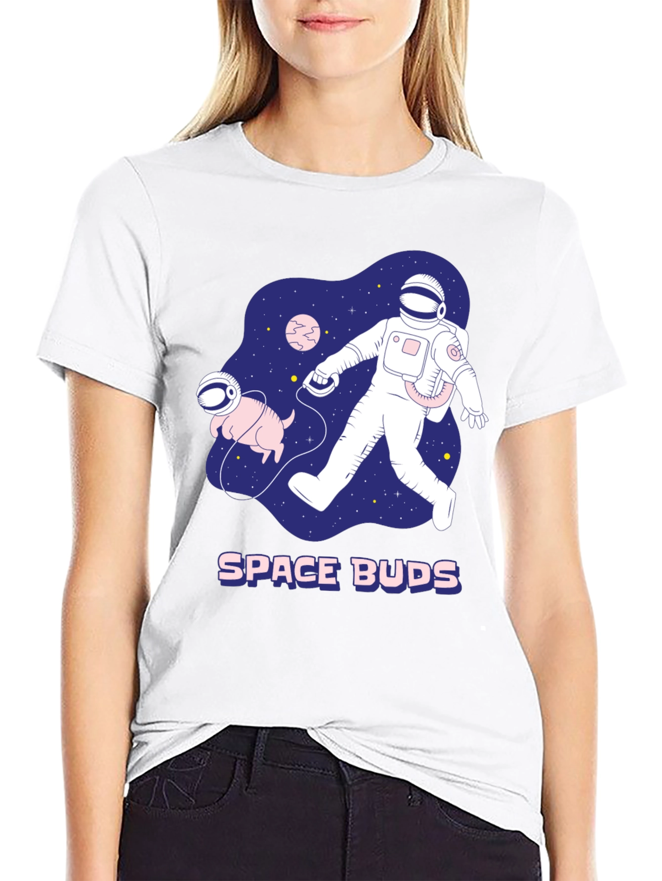 Space Buds Graphic T-Shirt - Astronaut and Dog