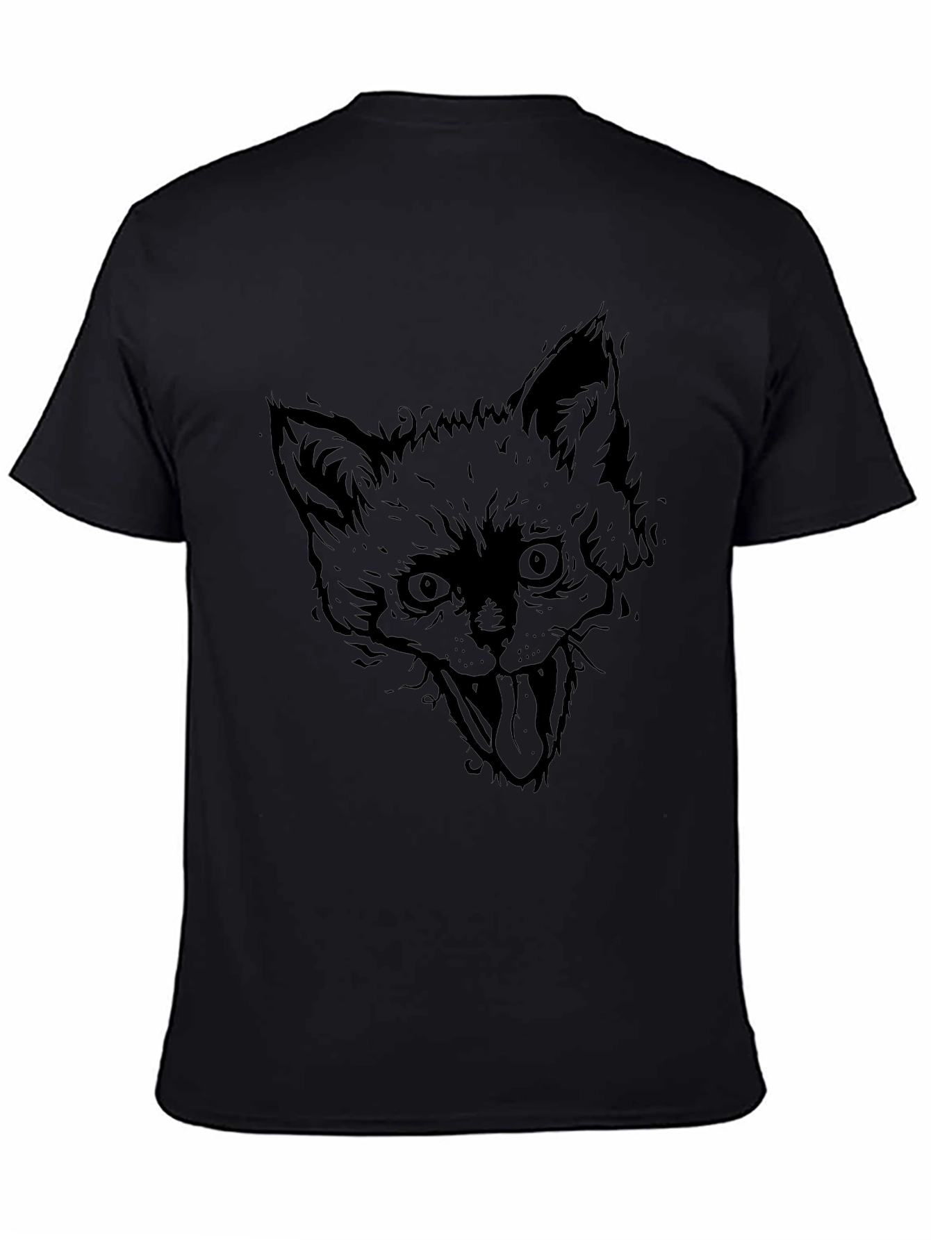 Black Fox Graphic Tee - Mens Crew Neck