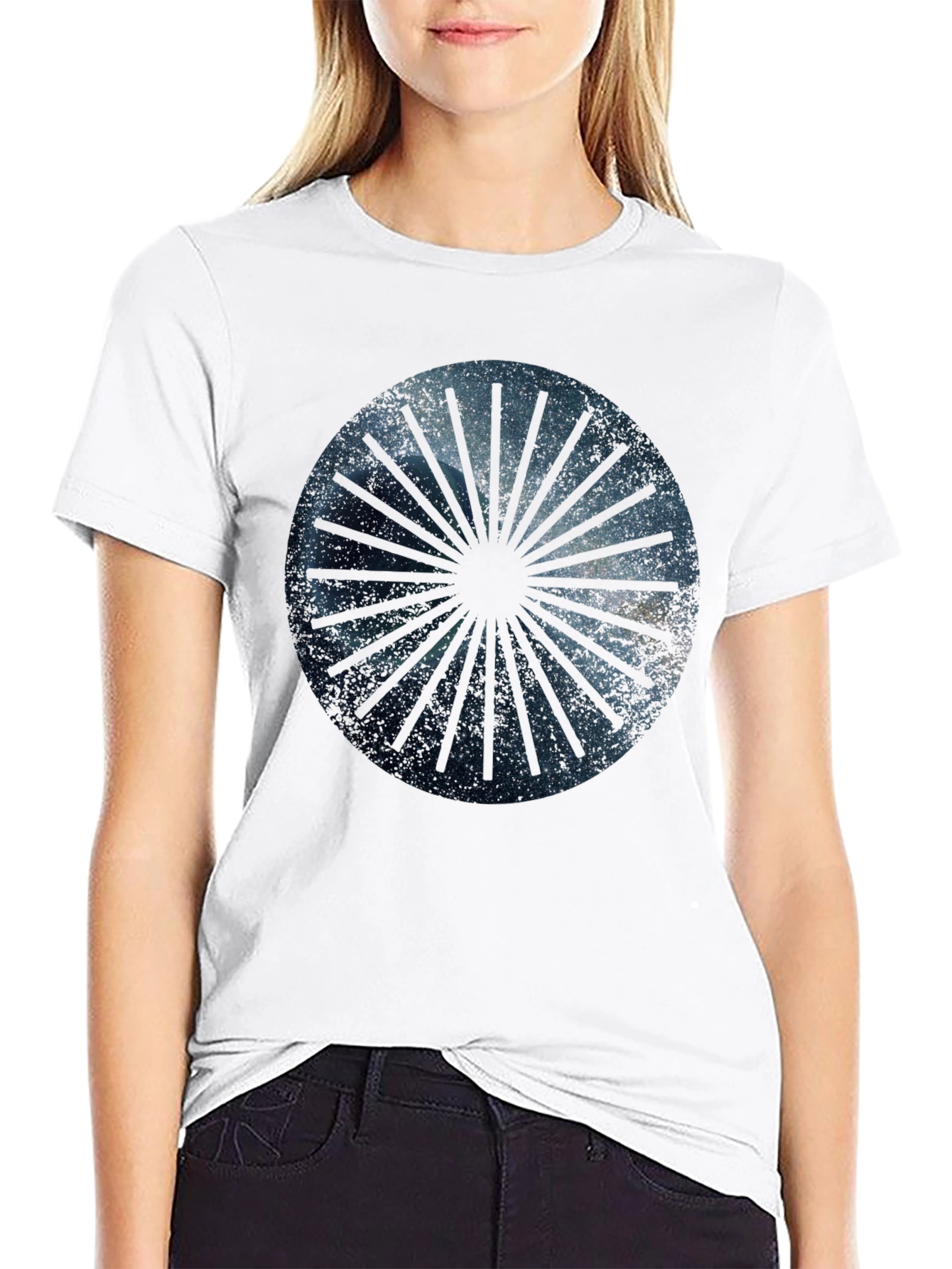 Cosmic Ray Graphic Tee - Black Cotton Blend