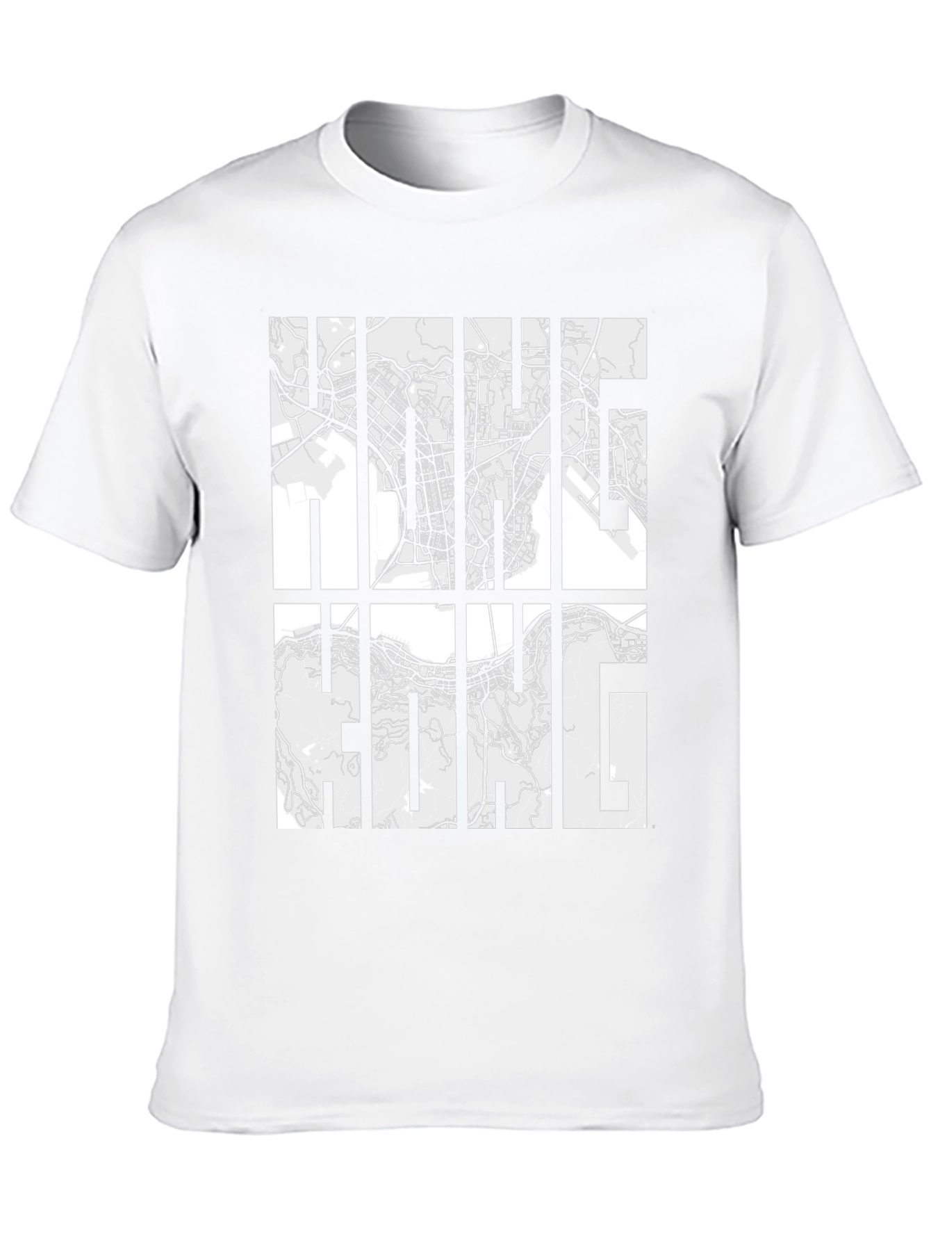 Hong Kong Map Graphic Black T-Shirt