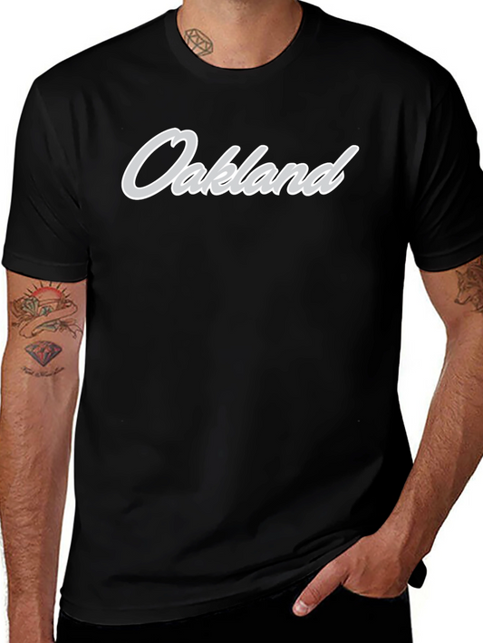 Oakland Script Black T-Shirt