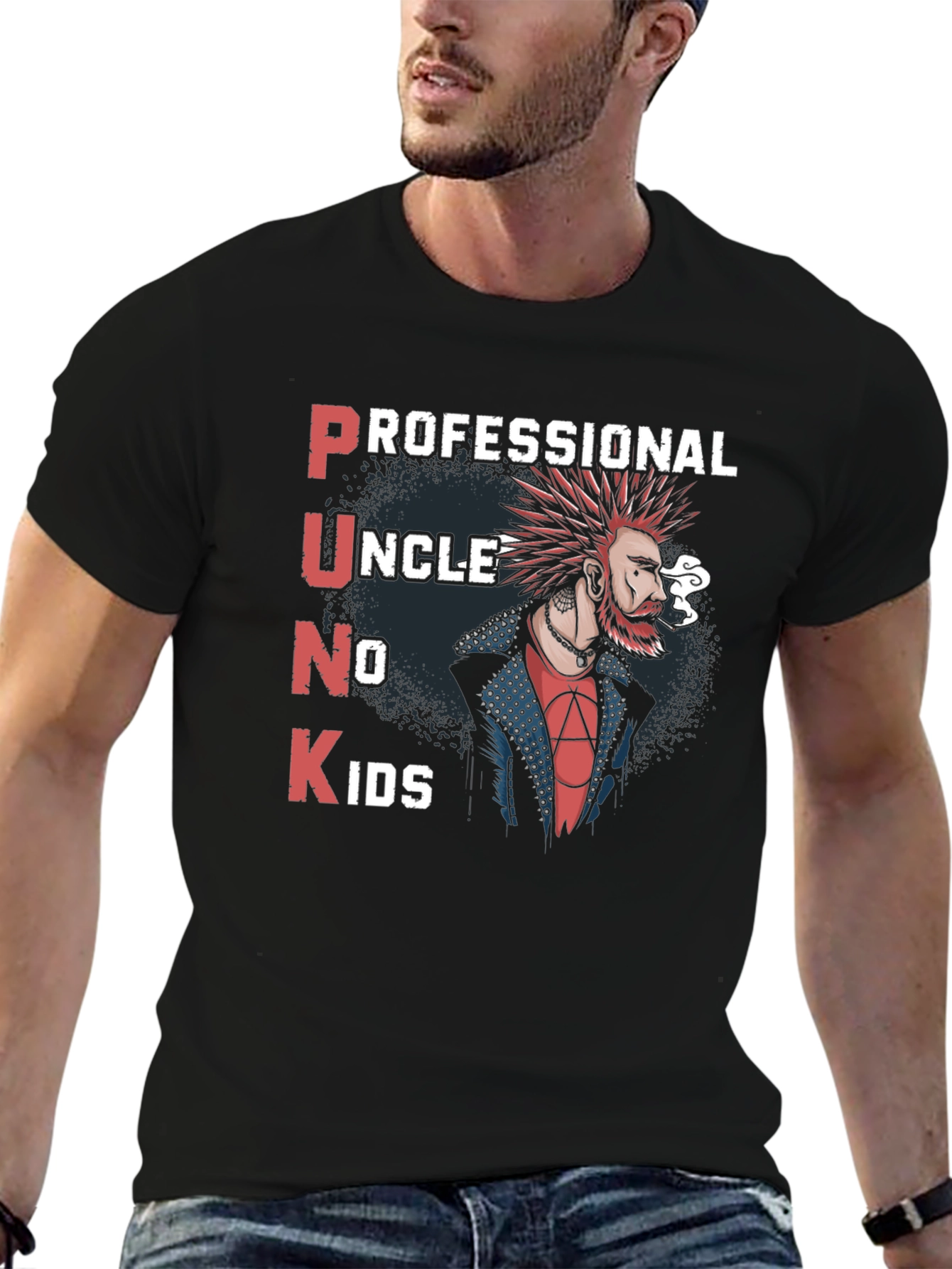 Professional Punk Uncle No Kids Black T-Shirt