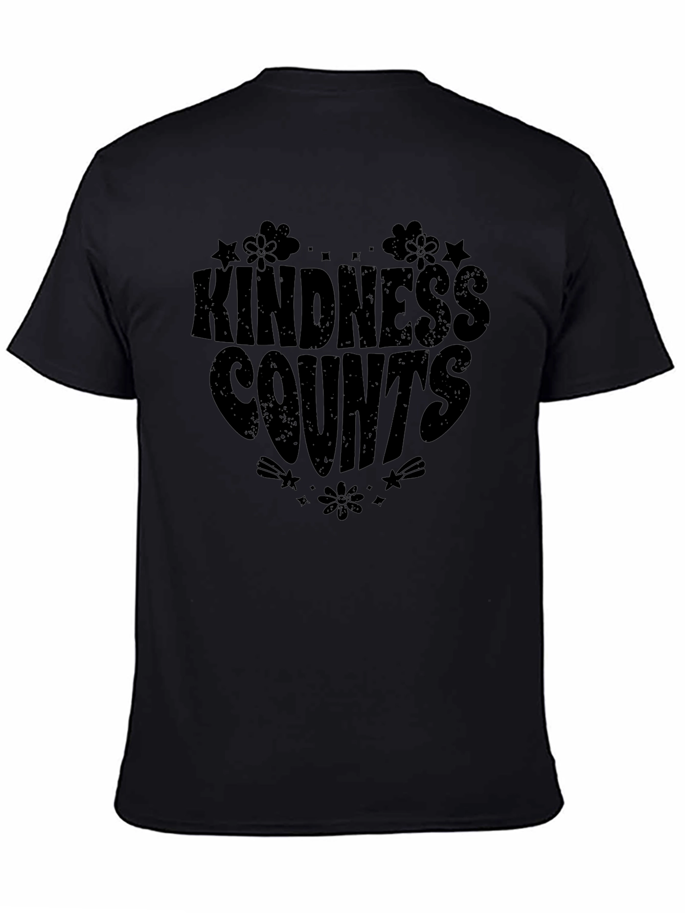 Kindness Counts Black Graphic T-Shirt