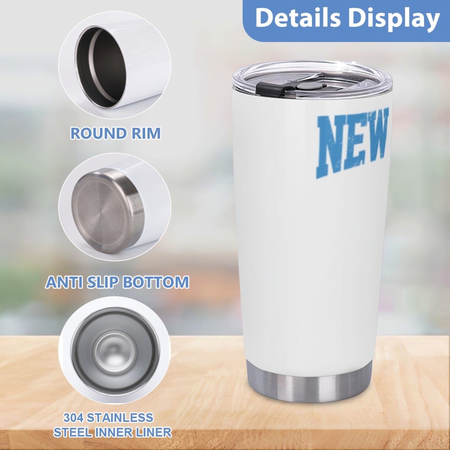 Trendy Insulated Travel Tumbler - Stainless Steel Graphic Design Drinkware