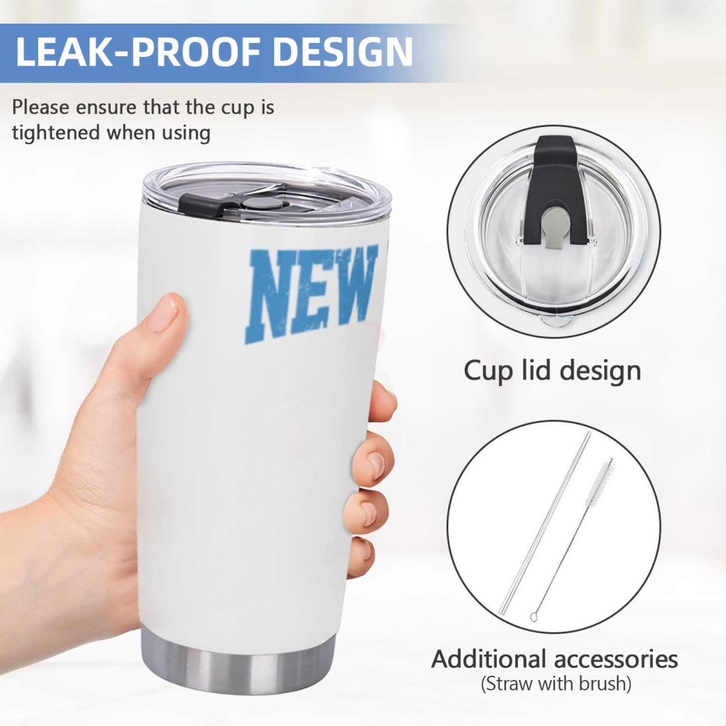 Trendy Insulated Travel Tumbler - Stainless Steel Graphic Design Drinkware