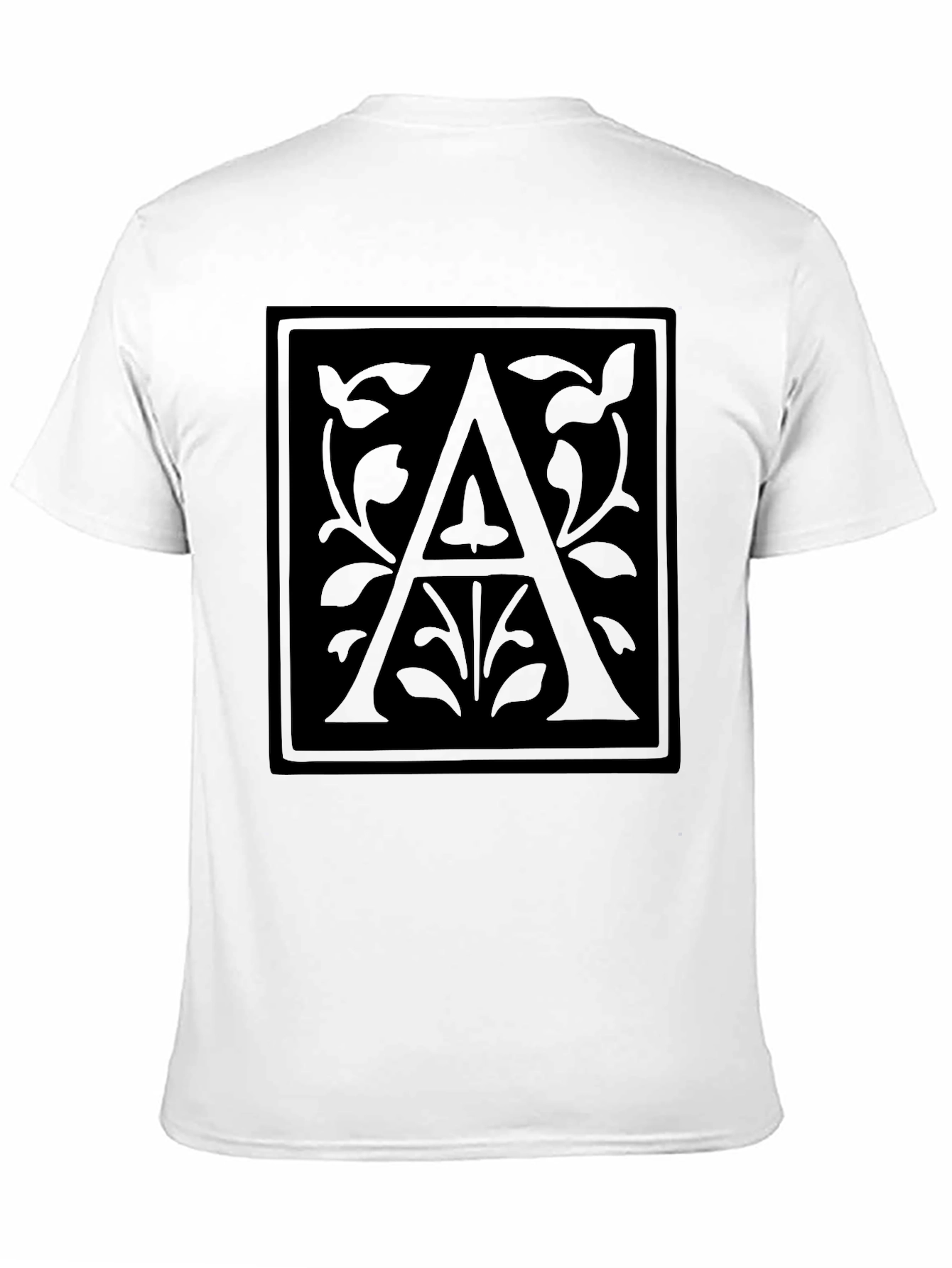 Elegant Black T-Shirt with Initial A Graphic
