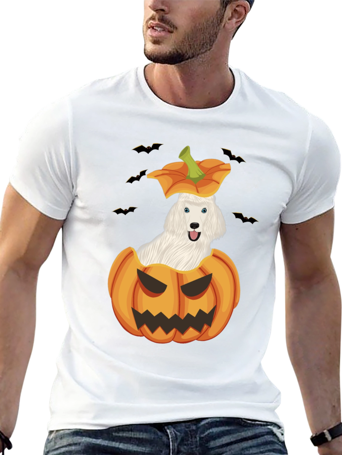 Dog in Pumpkin Halloween T-Shirt