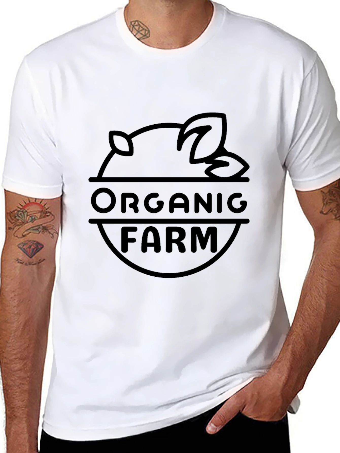 Organic Farm Graphic T-Shirt - Black