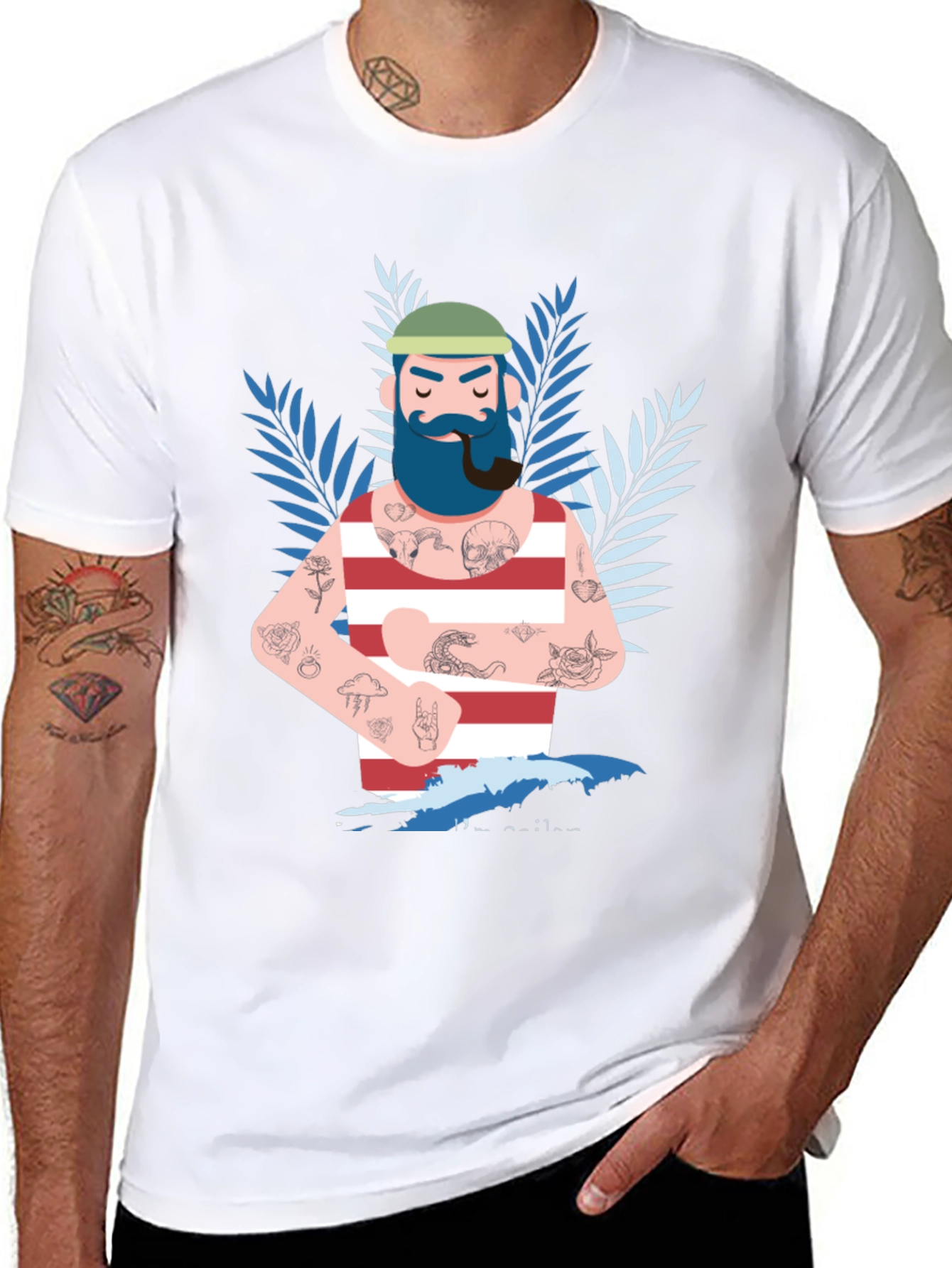 Nautical Sailor Tattoo T-Shirt - Bold Graphic Tee