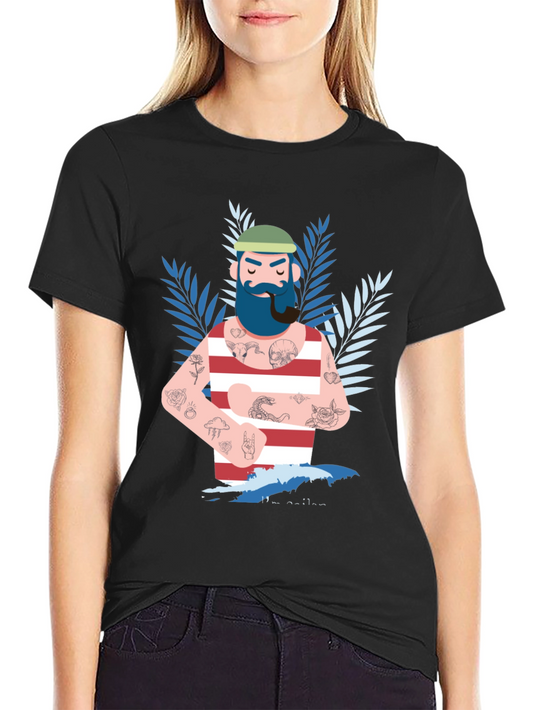 Nautical Sailor Tattoo T-Shirt - Bold Graphic Tee