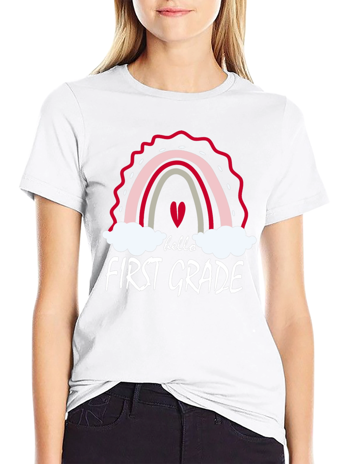 Hello First Grade Teacher Rainbow T-Shirt