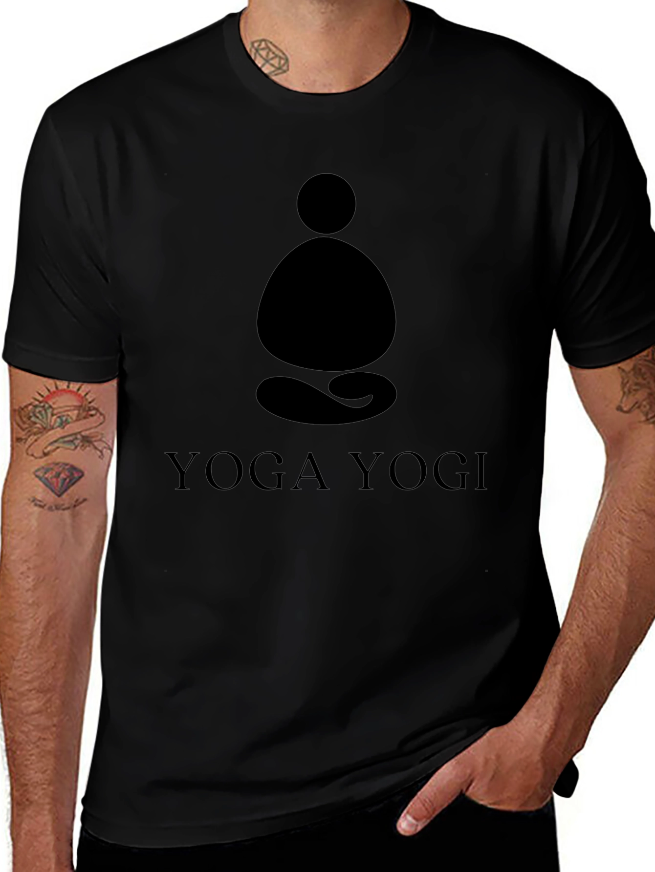 Yoga Yogi Graphic Tee - Meditating Figure Design
