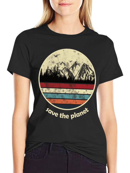 Save the Planet Graphic Tee - Mountain Scene