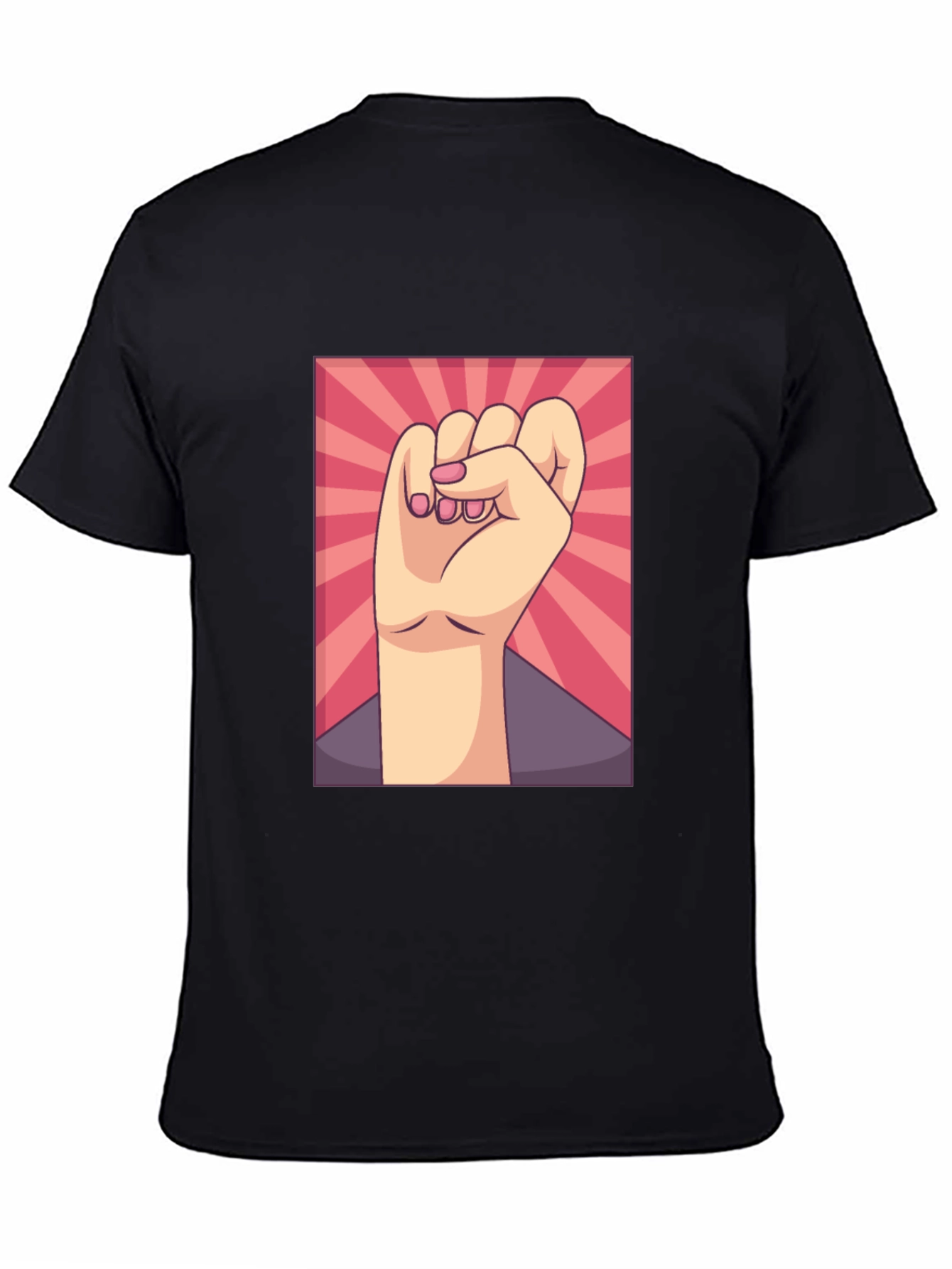 Empowered Fist Graphic Tee - Black Cotton Comfort