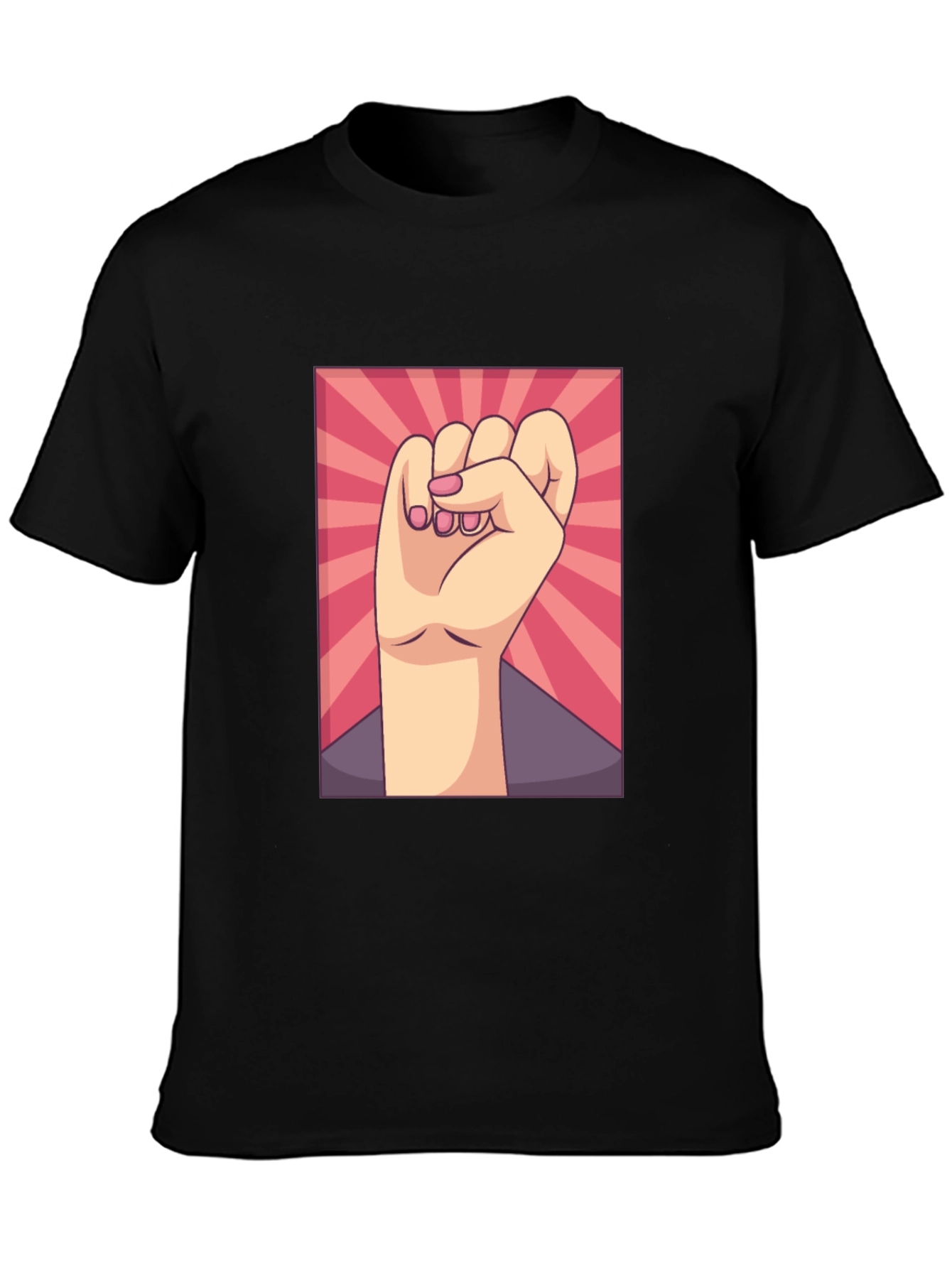 Empowered Fist Graphic Tee - Black Cotton Comfort