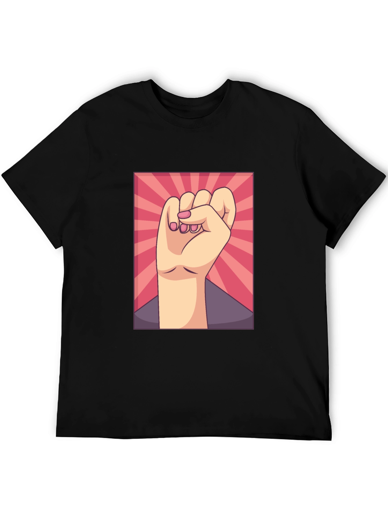 Empowered Fist Graphic Tee - Black Cotton Comfort