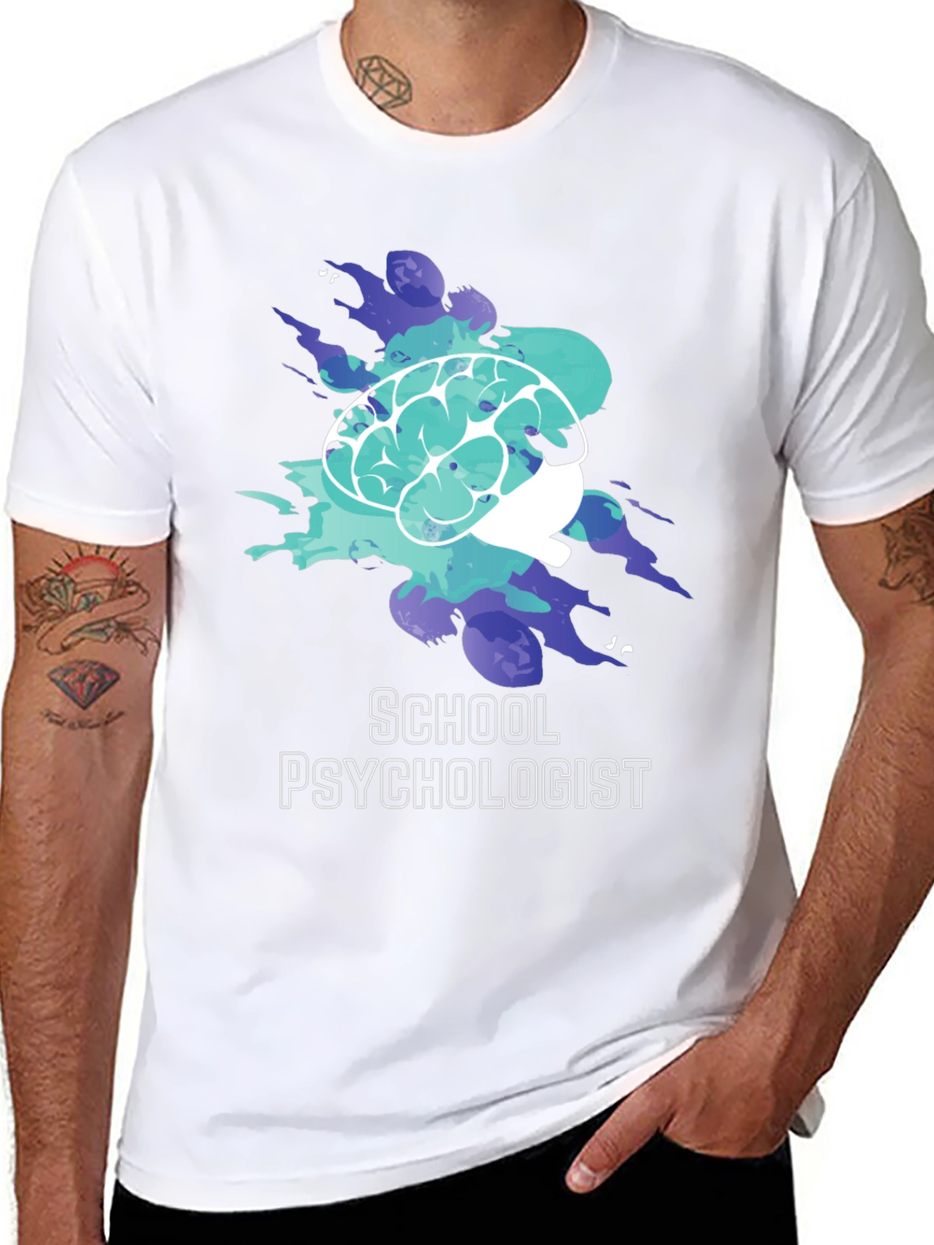 School Psychologist T-Shirt Brain Graphic Tee