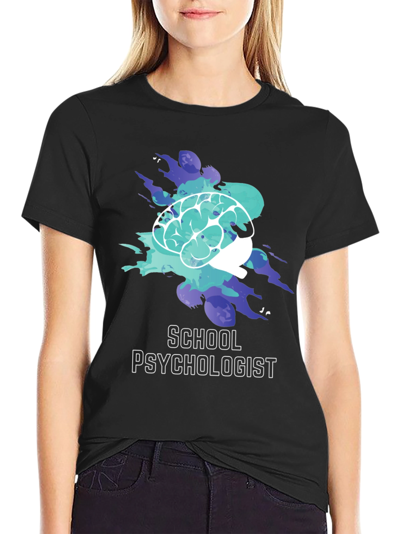 School Psychologist T-Shirt Brain Graphic Tee