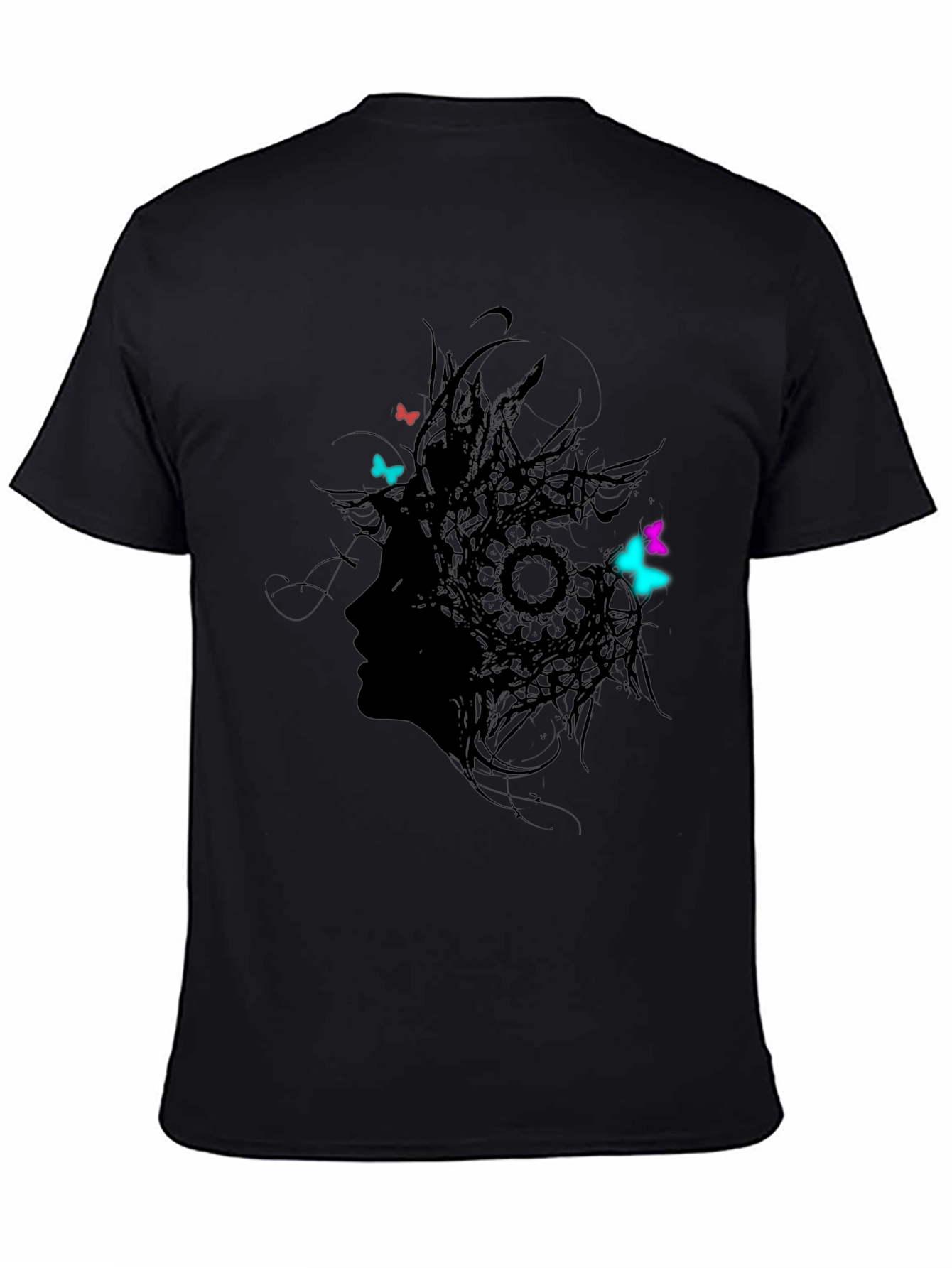 Silhouette Butterfly T-Shirt - Artistic Black Tee