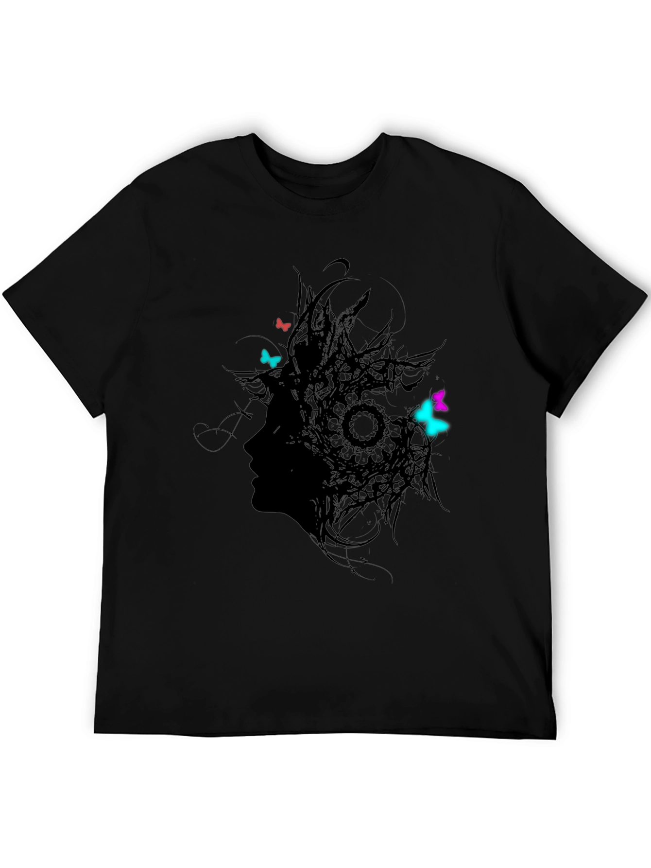 Silhouette Butterfly T-Shirt - Artistic Black Tee