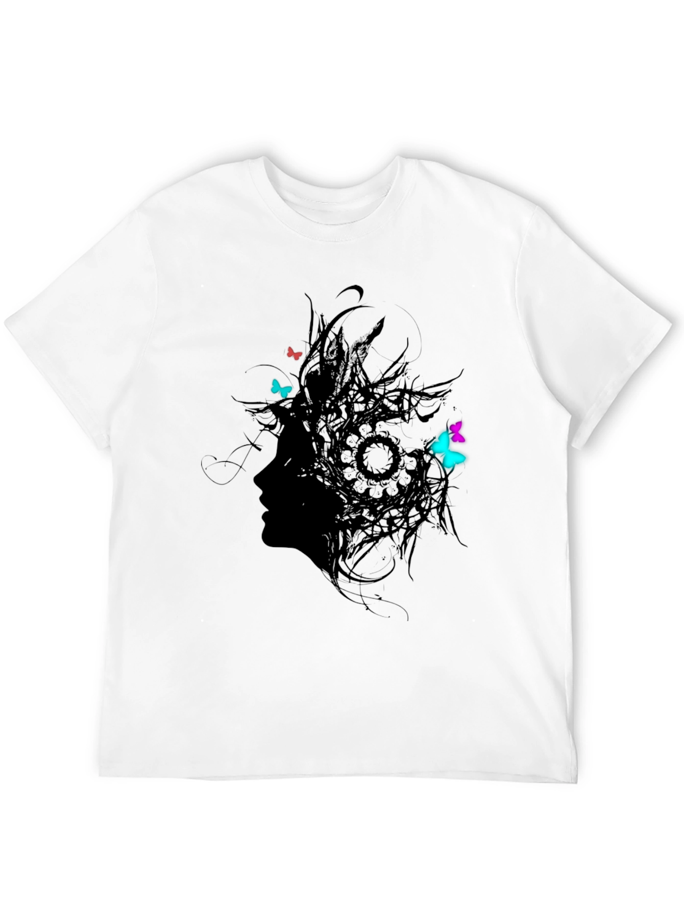 Silhouette Butterfly T-Shirt - Artistic Black Tee