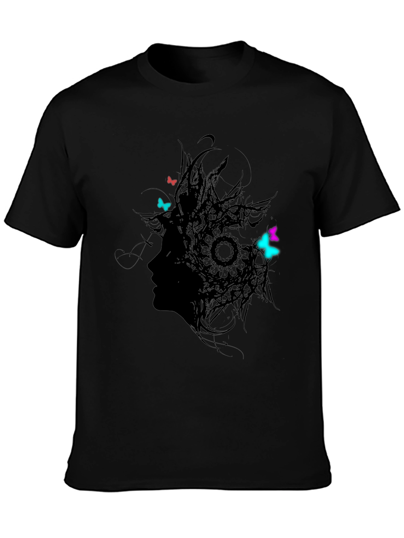 Silhouette Butterfly T-Shirt - Artistic Black Tee