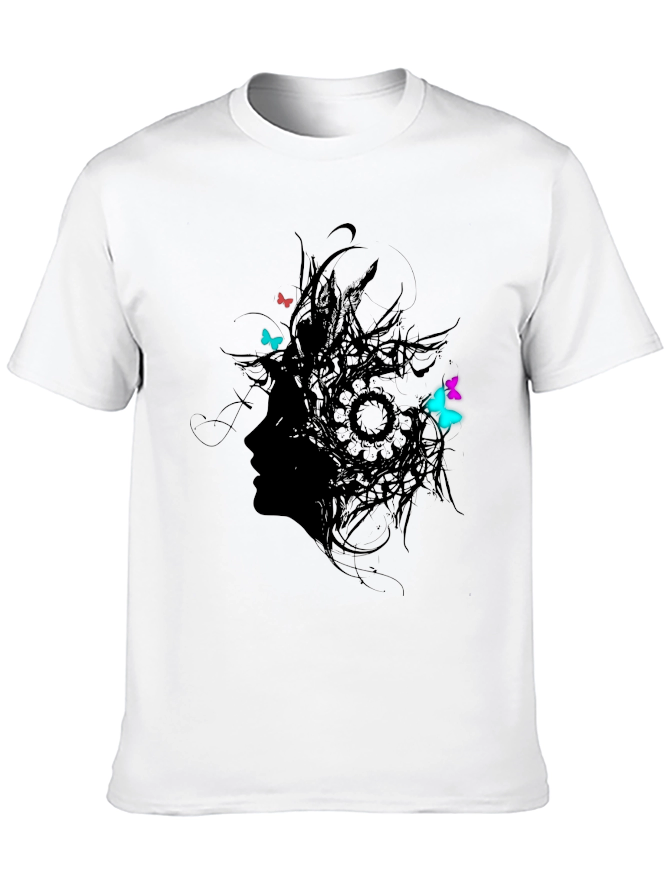 Silhouette Butterfly T-Shirt - Artistic Black Tee