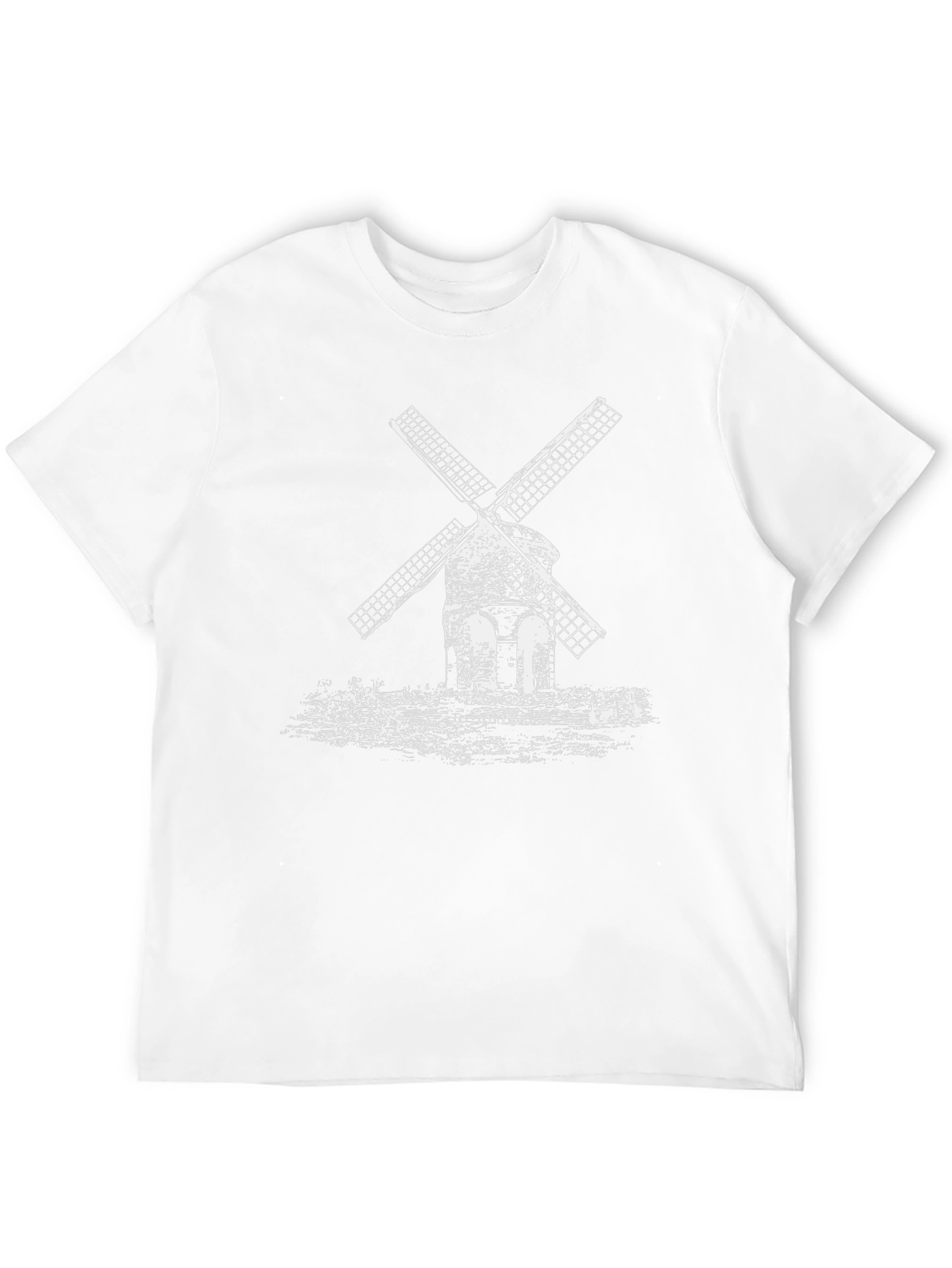 Windmill Graphic Tee - Black Cotton T-Shirt