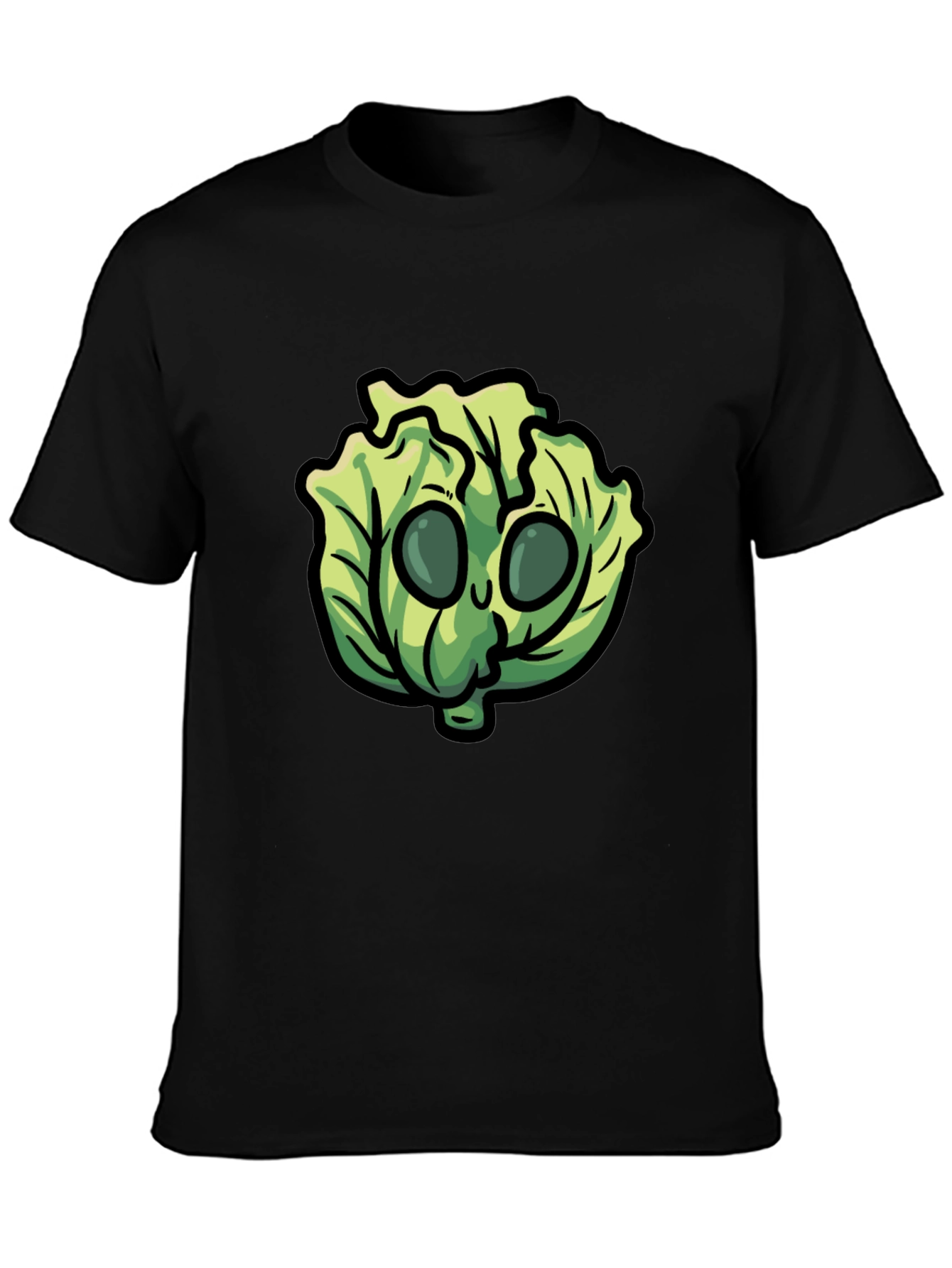 Lettuce Character Black T-Shirt