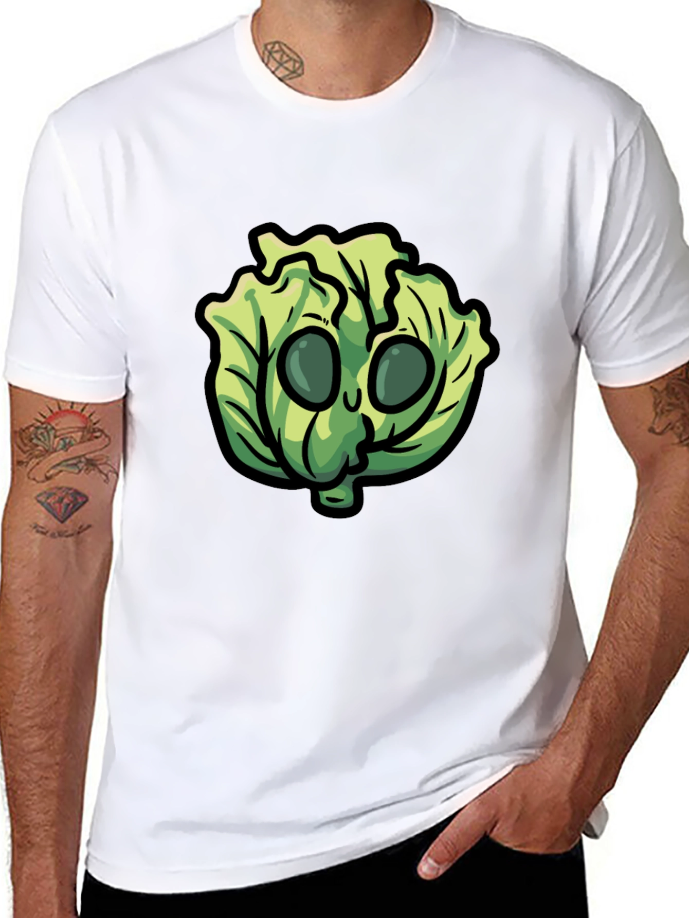 Lettuce Character Black T-Shirt